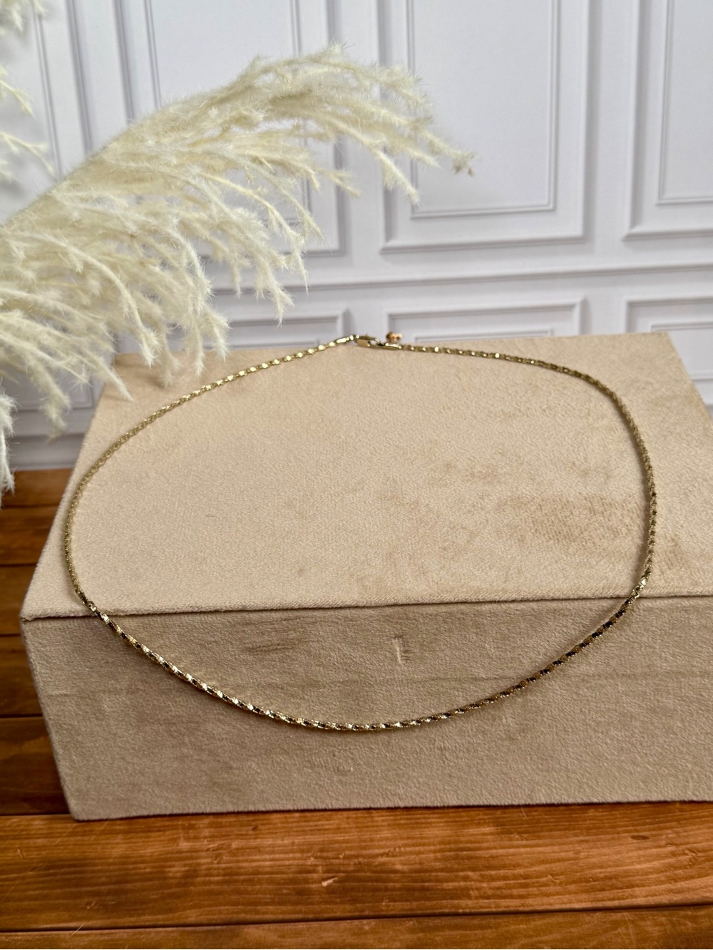 Vintage 24KGB Gold Bonded Box Chain Necklace 20” Gold Tone